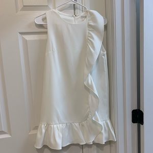 White Ruffle Sleeveless Dress, Size Small